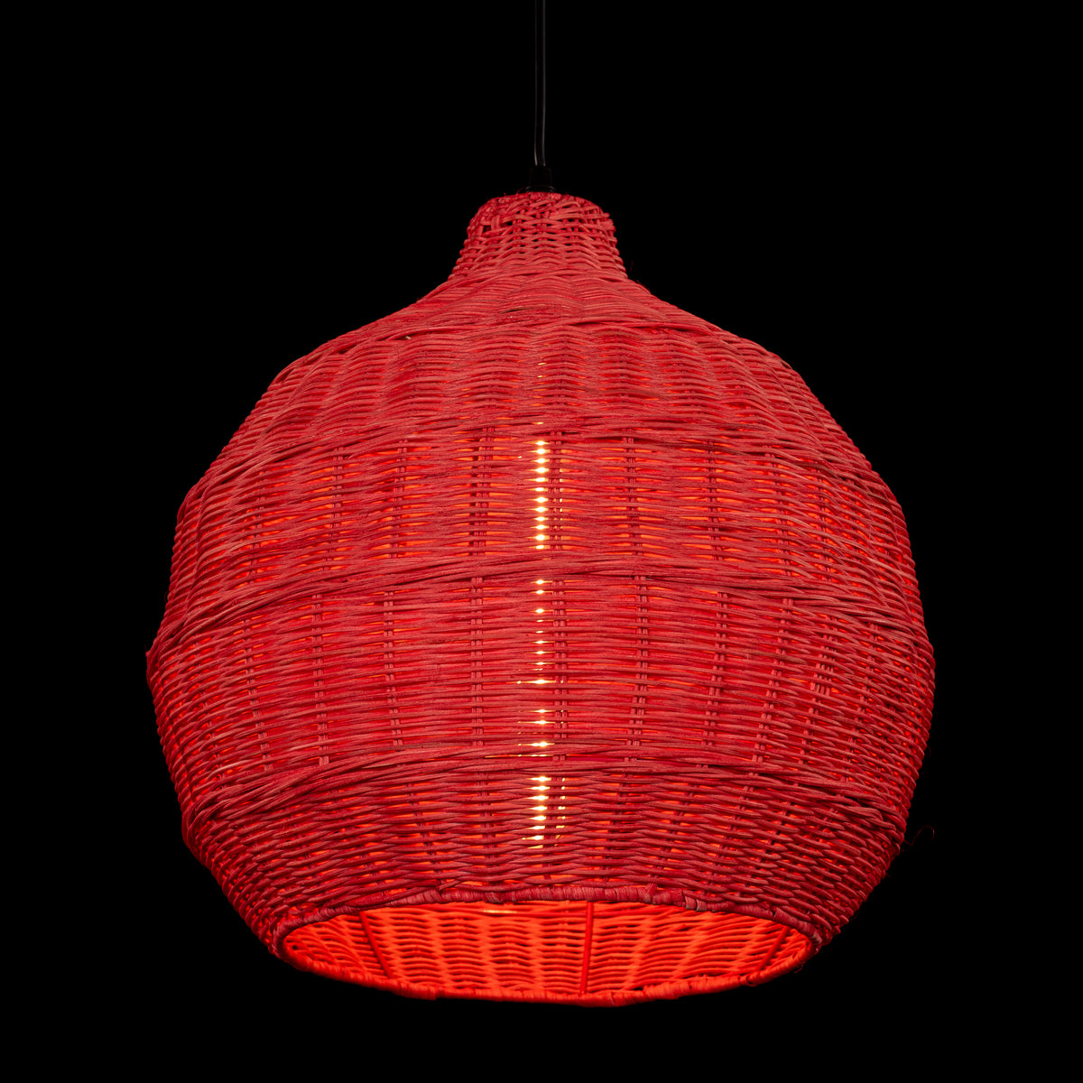 Bayfront Basket (Red) Rattan Pendant Light