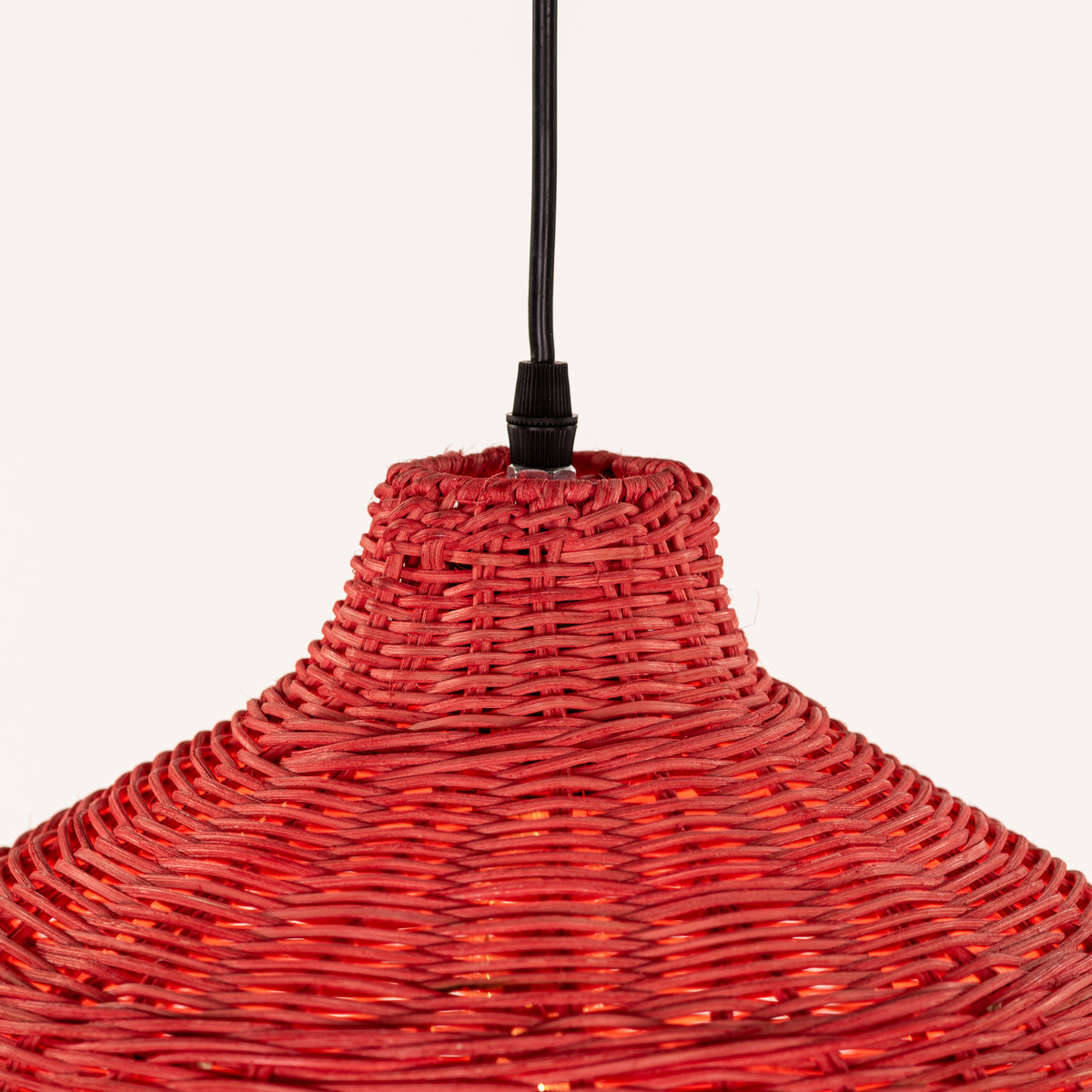 Bayfront Basket (Red) Rattan Pendant Light