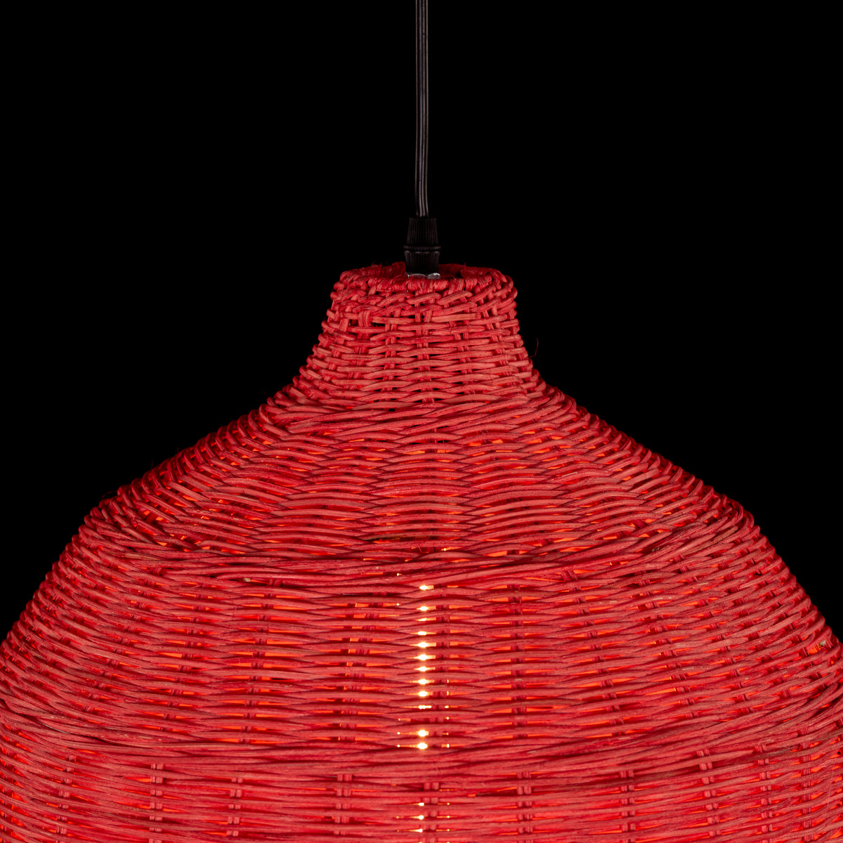 Bayfront Basket (Red) Rattan Pendant Light