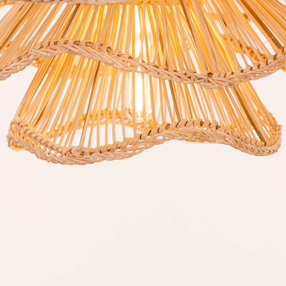 Seashell Whisper (Beige) Rattan Pendant Light