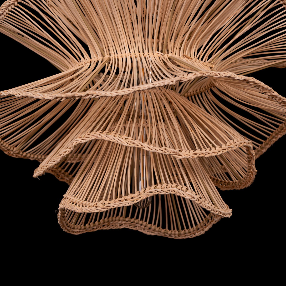 Seashell Whisper (Beige) Rattan Pendant Light