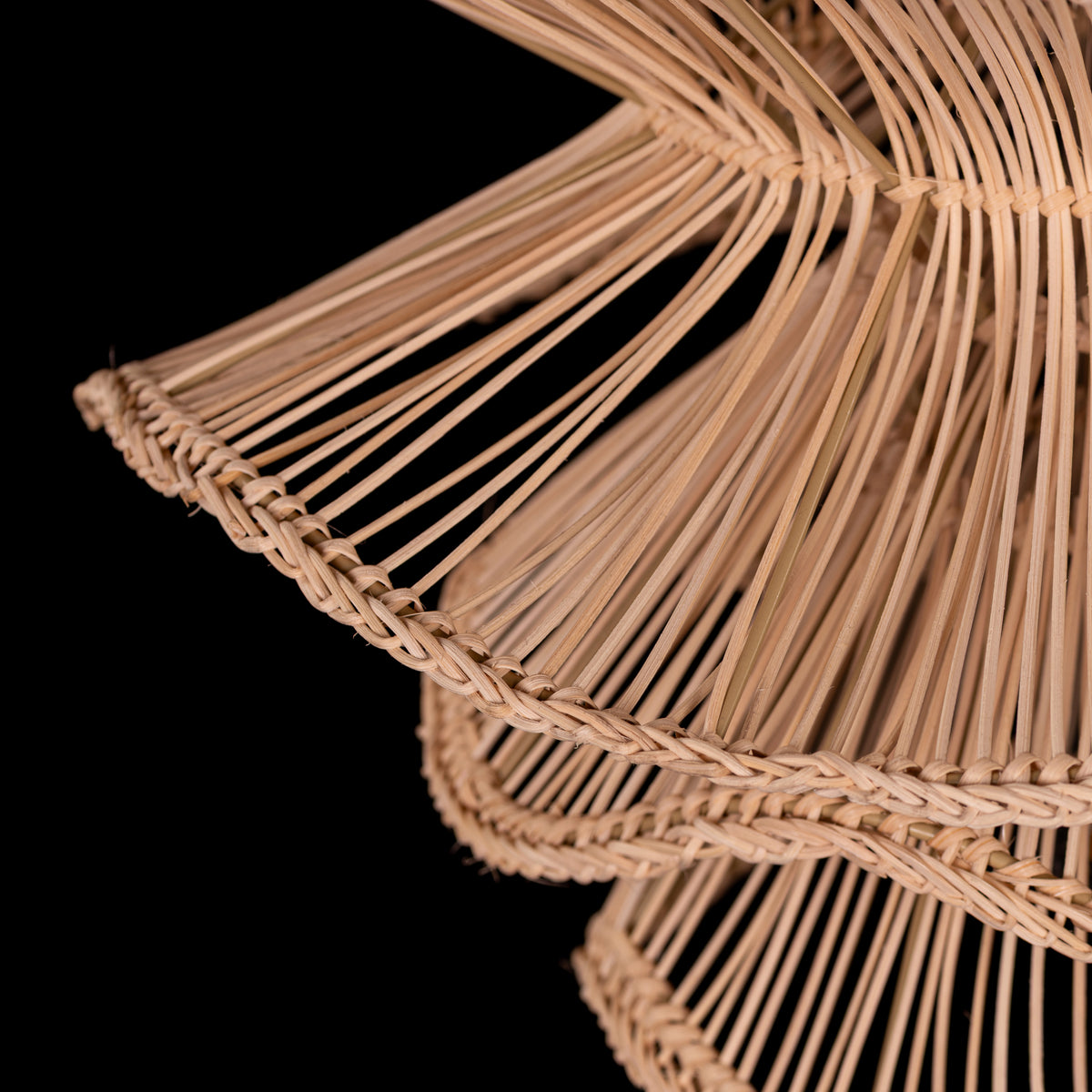 Seashell Whisper (Beige) Rattan Pendant Light