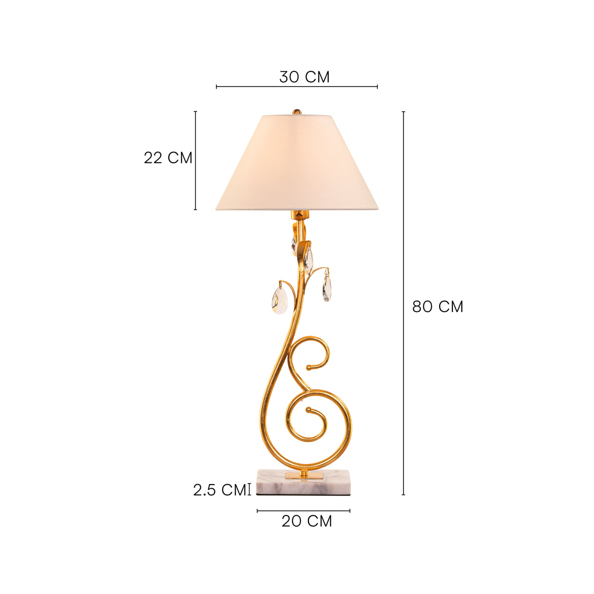 Royal Serpentine Gold Leaf Table Lamp