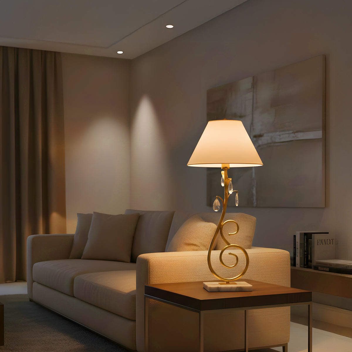 Royal Serpentine Gold Leaf Table Lamp