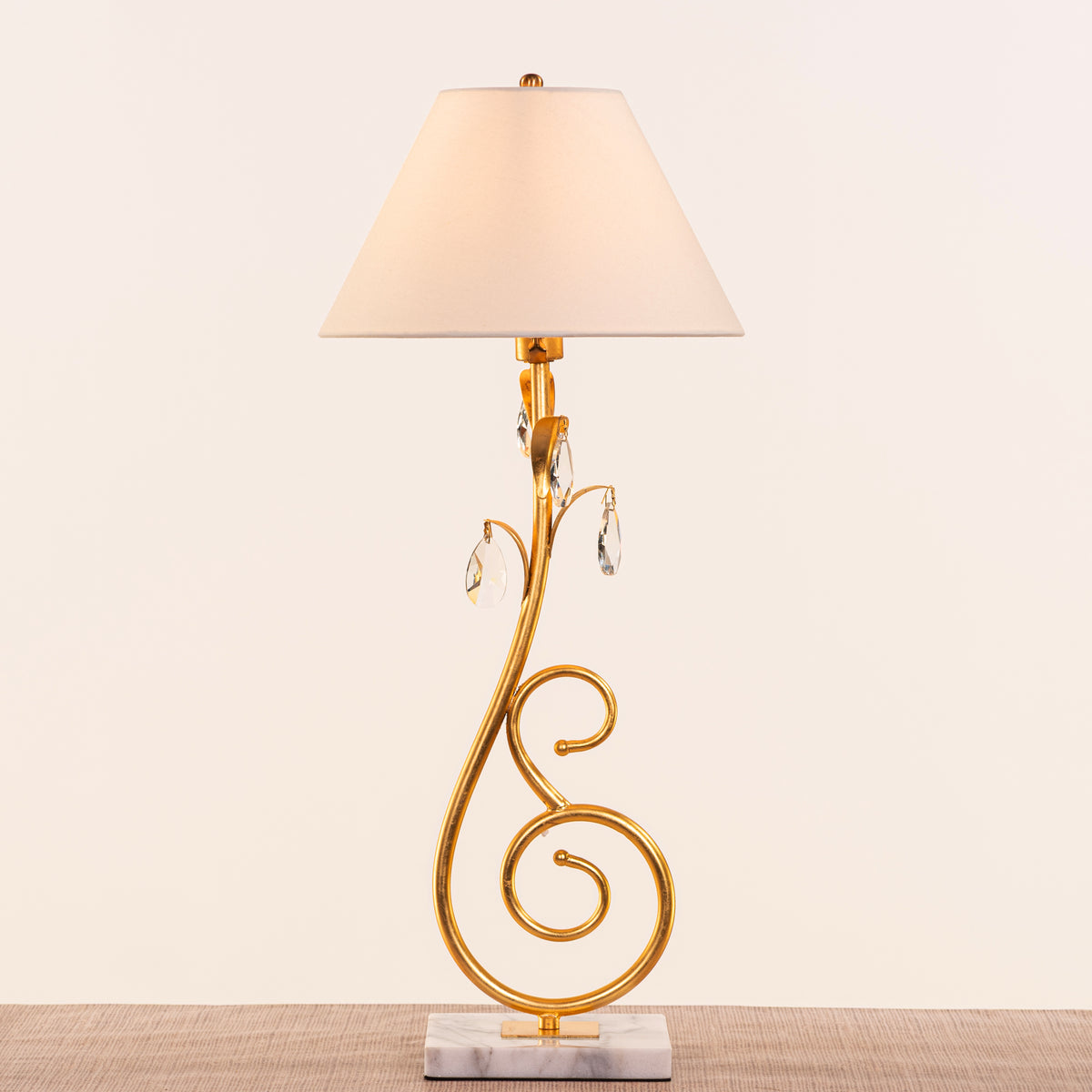 Royal Serpentine Gold Leaf Table Lamp