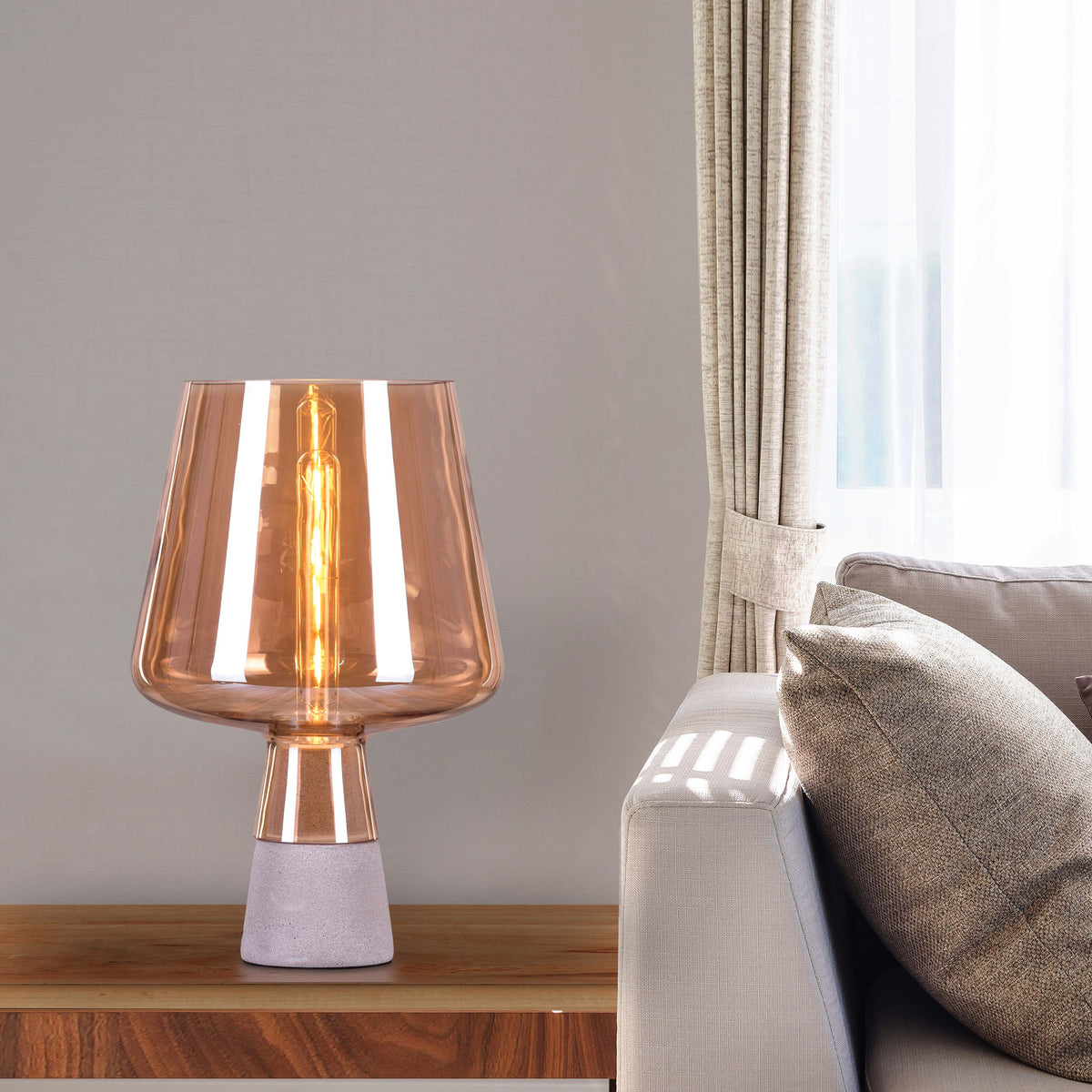 Tea For Two (Amber) Stone Table Lamp