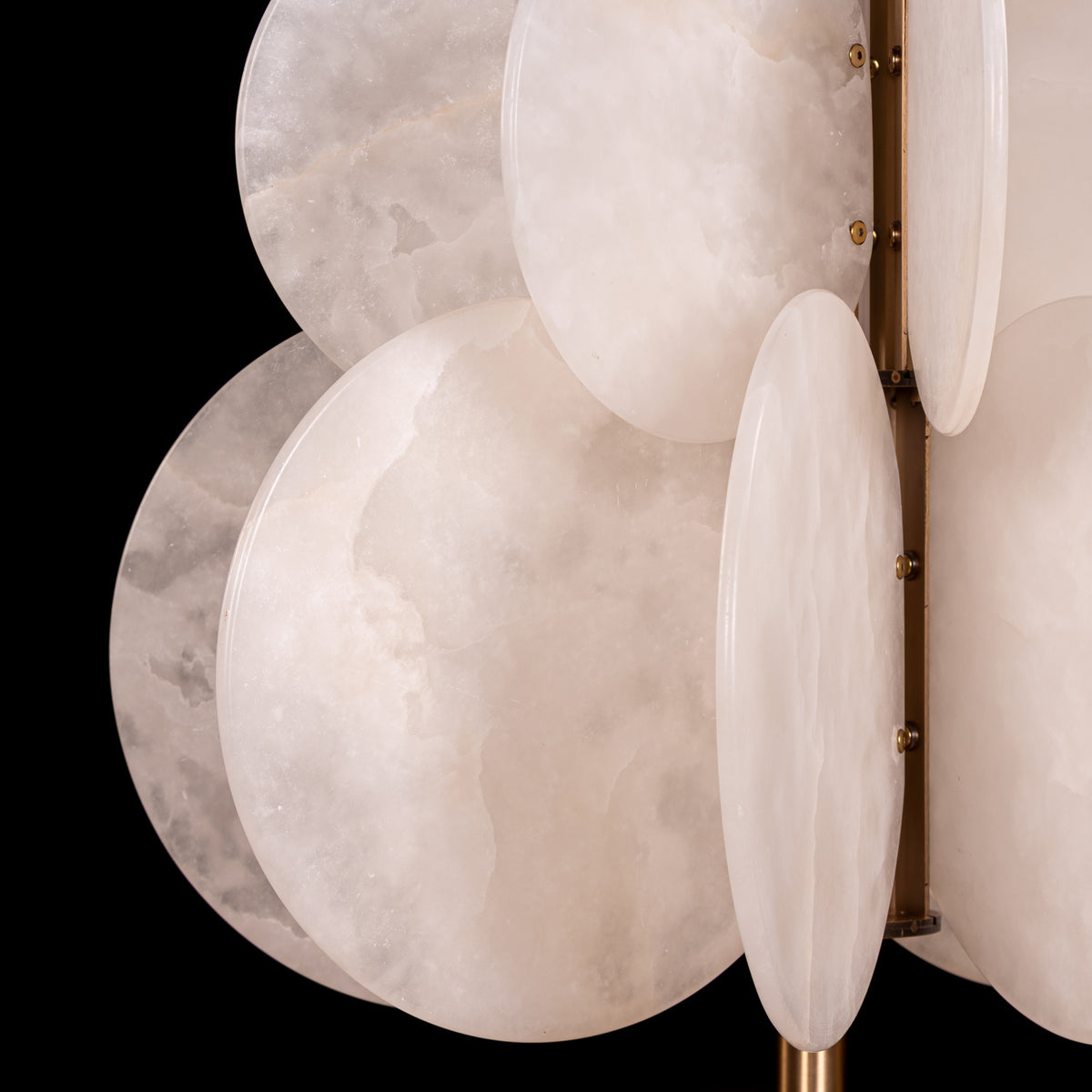 Anisora (Large, White, Gold) 3 Color LED Natural White Spanish Alabaster Table Lamp
