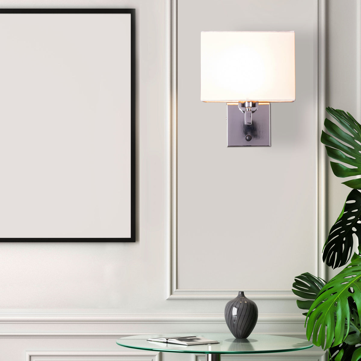 Sand Dune (Chrome, White) Wall Light