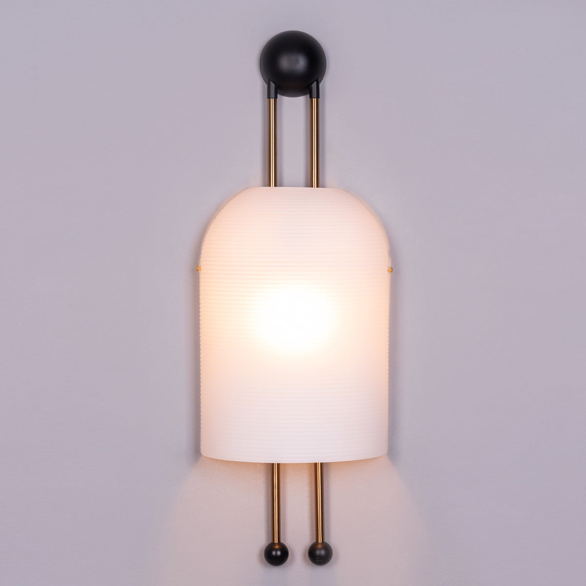 Day In My Dream (Gold, Black) Frosted Glass Wall Light