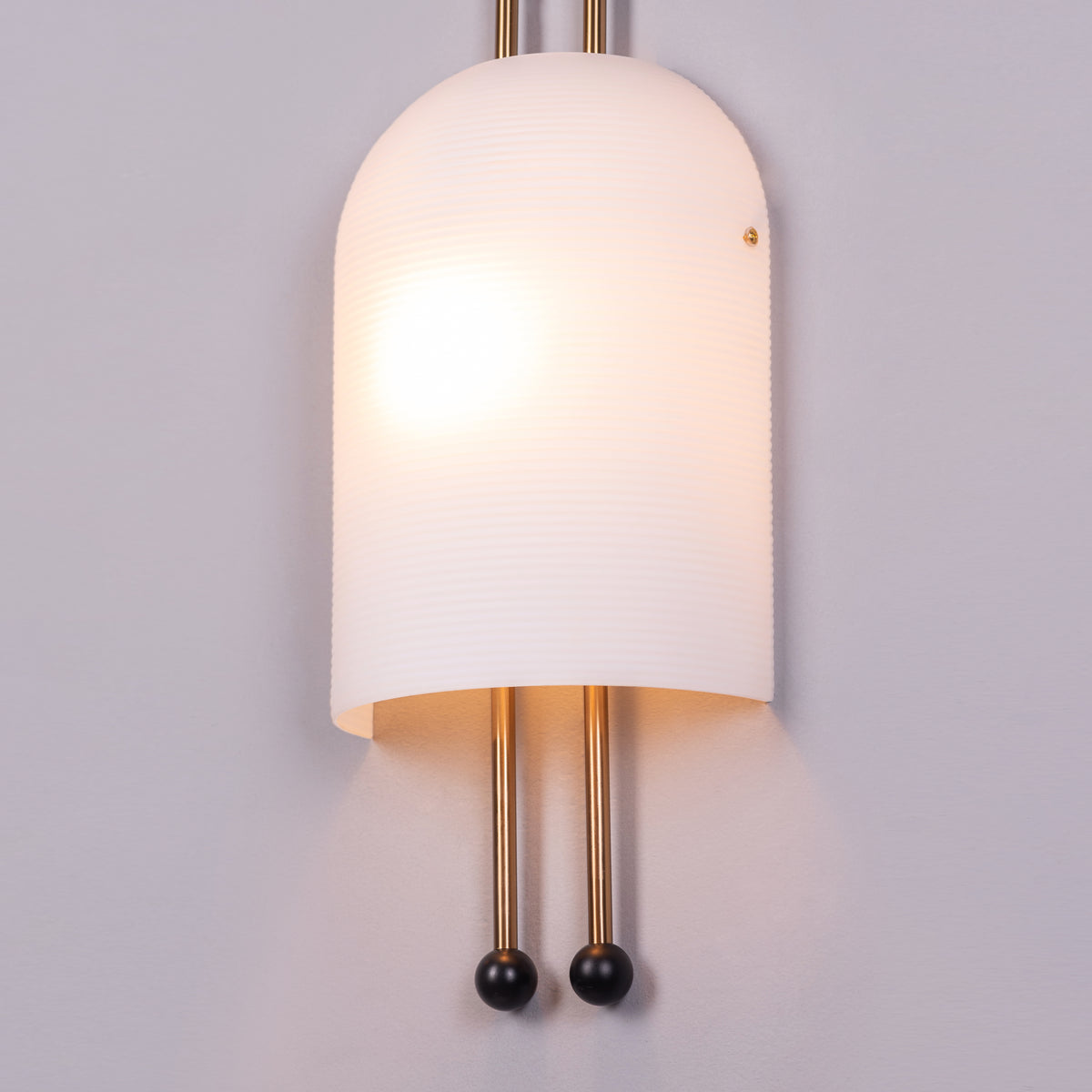 Day In My Dream (Gold, Black) Frosted Glass Wall Light