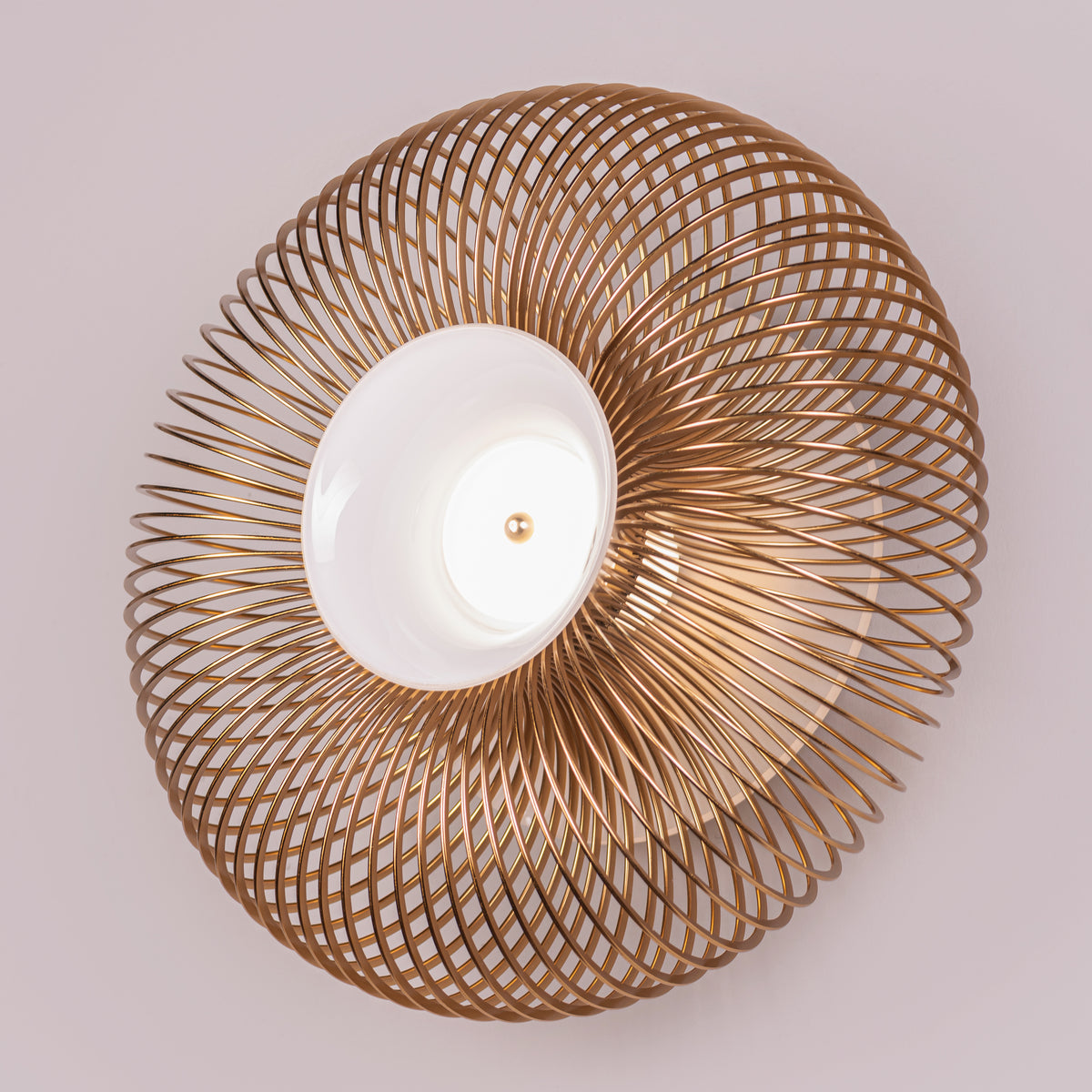 Oïna (Gold, White) Metal & Glass Wall Light