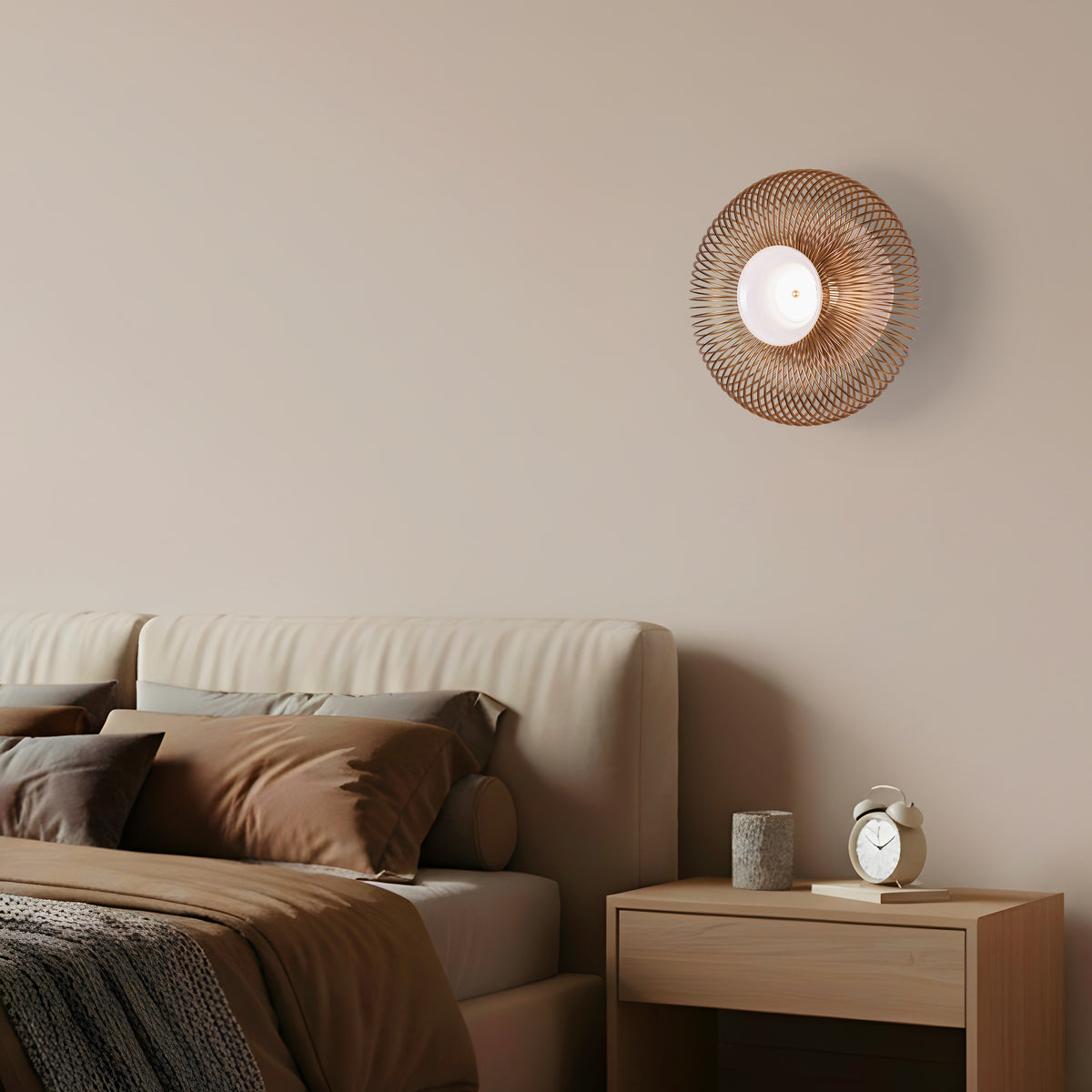 Oïna (Gold, White) Metal & Glass Wall Light