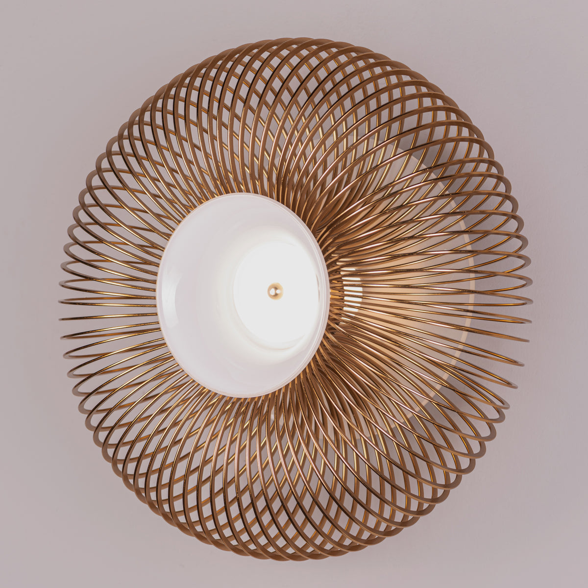 Oïna (Gold, White) Metal & Glass Wall Light