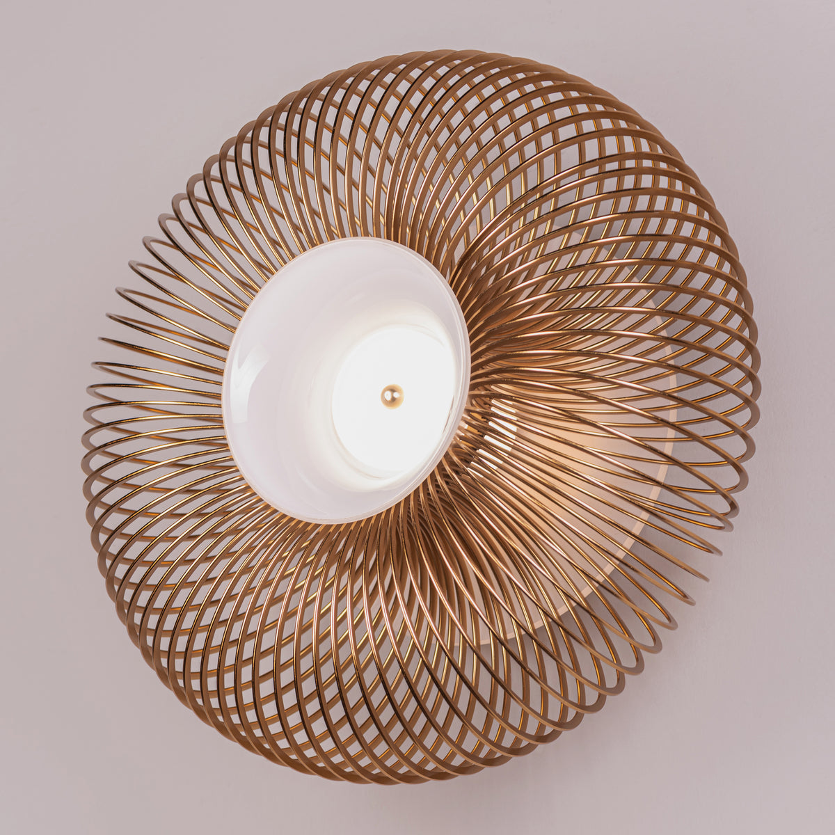 Oïna (Gold, White) Metal & Glass Wall Light