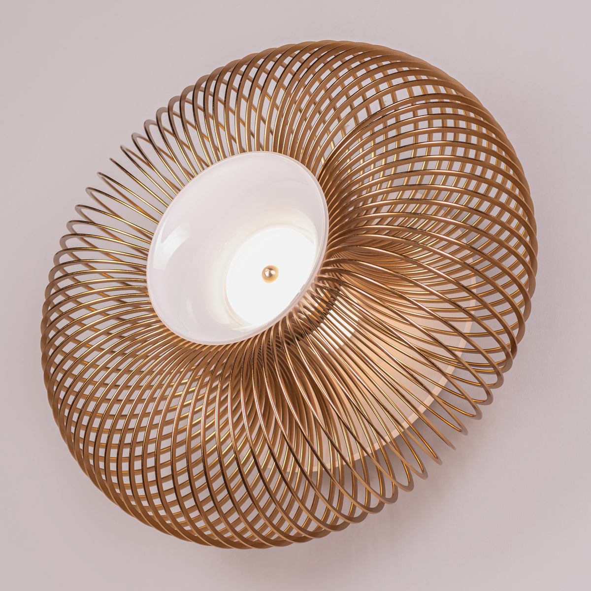 Oïna (Gold, White) Metal & Glass Wall Light
