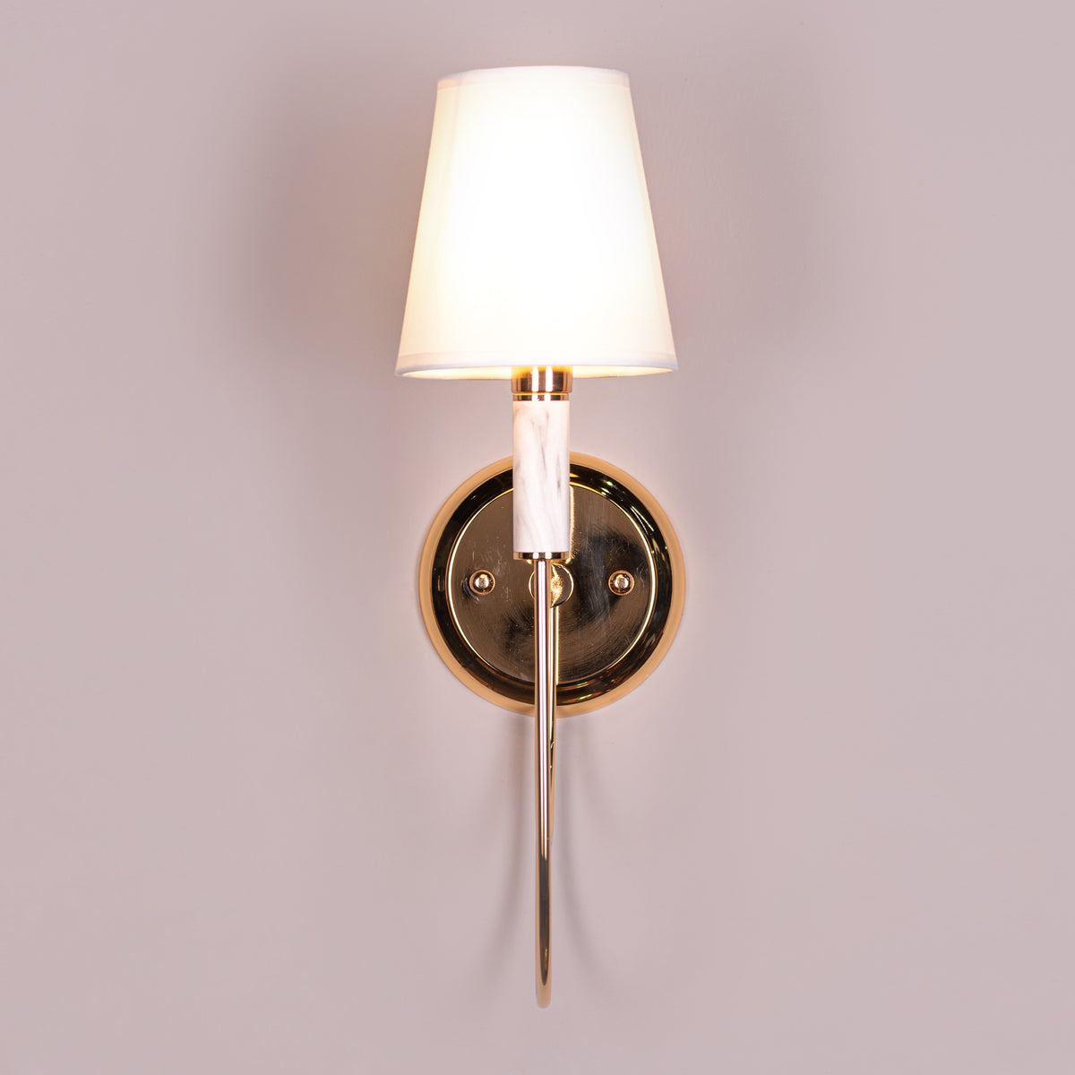 Chelsea (Gold, White) Fabric Wall Light
