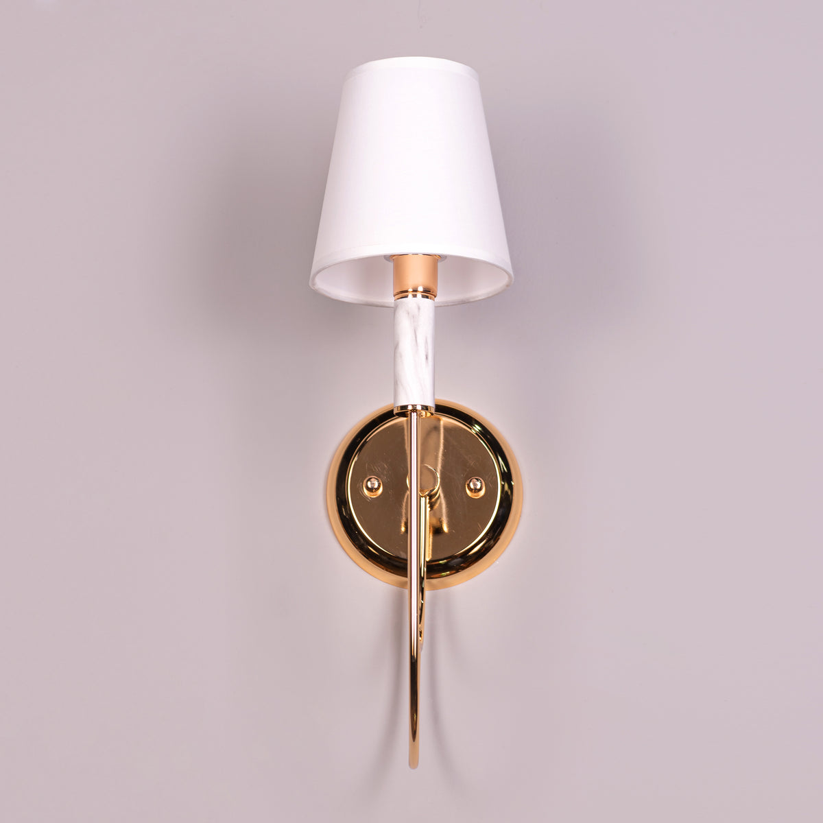 Chelsea (Gold, White) Fabric Wall Light