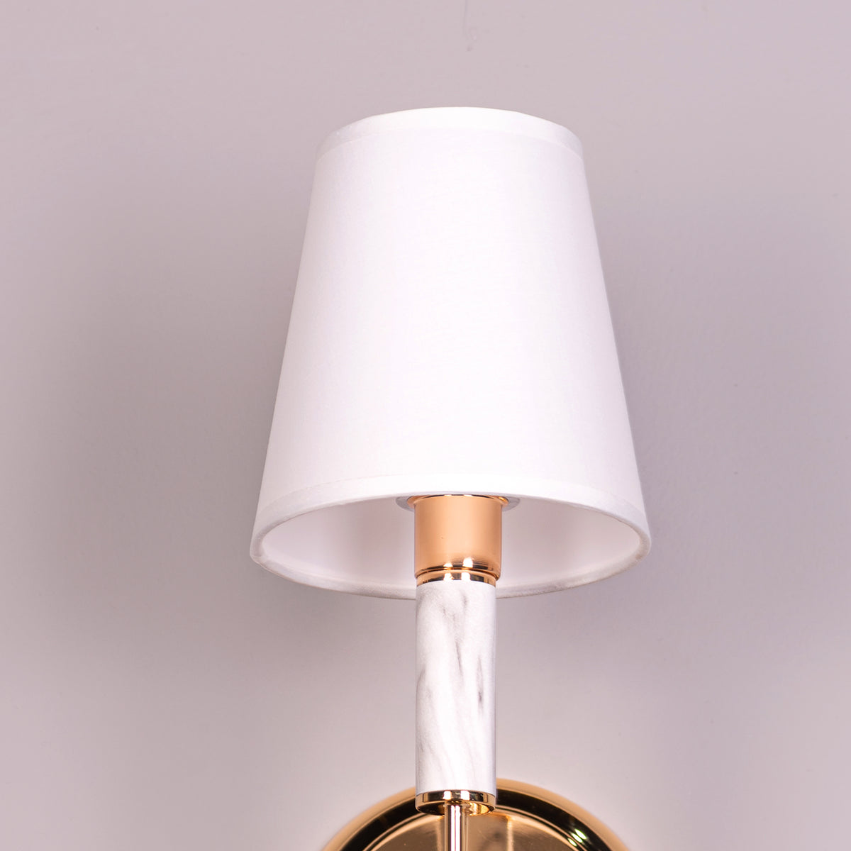 Chelsea (Gold, White) Fabric Wall Light