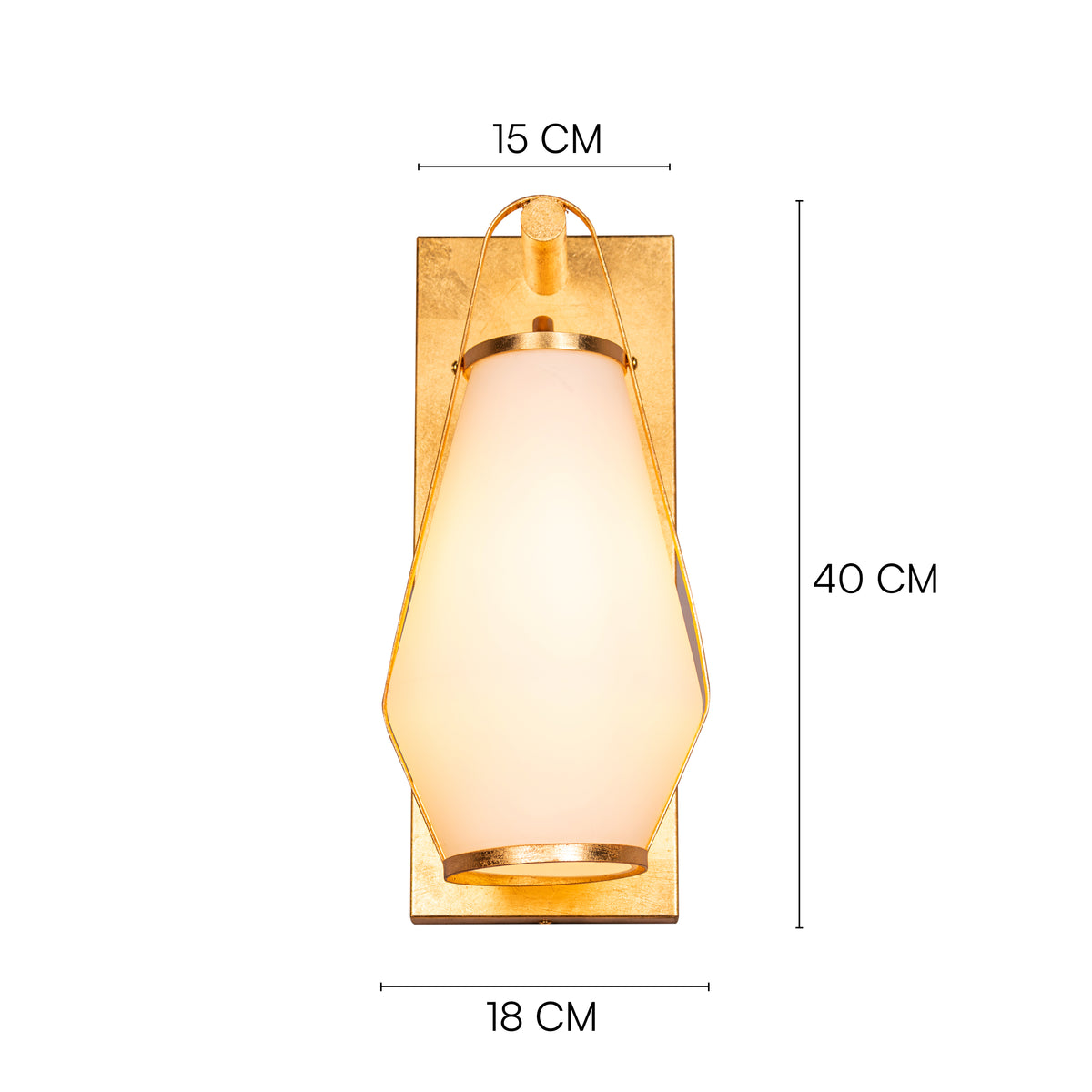 Egerton (Gold, White) Frosted Glass Wall Light