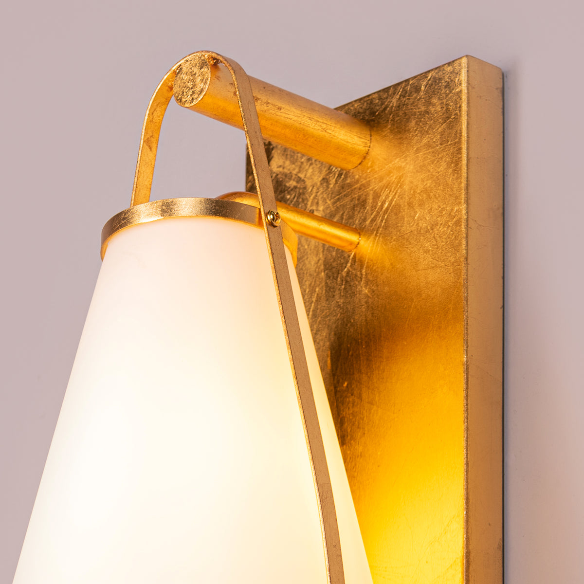 Egerton (Gold, White) Frosted Glass Wall Light