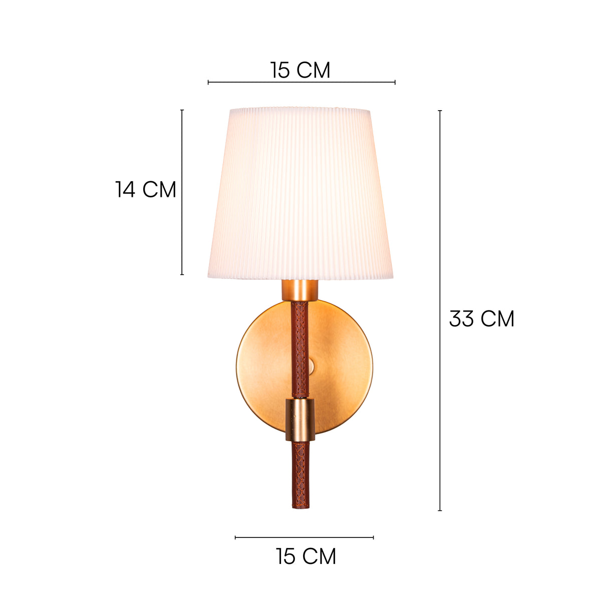 Mayfair Mews (Gold, White) Faux Leather Wall Light