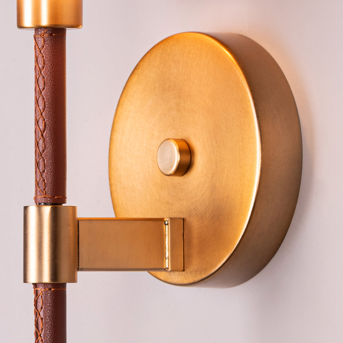 Mayfair Mews (Gold, White) Faux Leather Wall Light