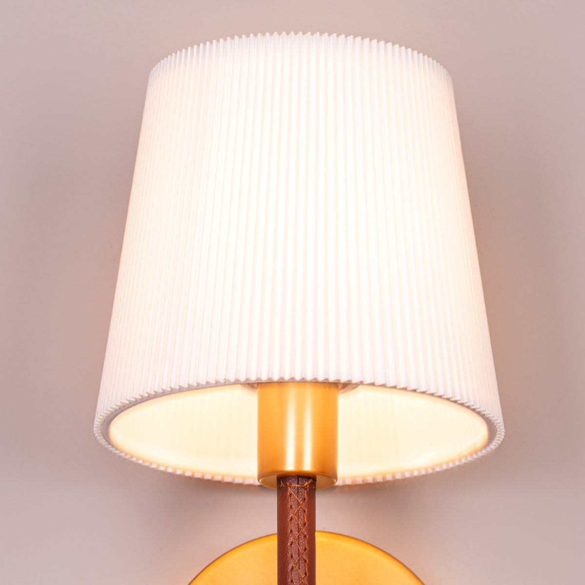 Mayfair Mews (Gold, White) Faux Leather Wall Light