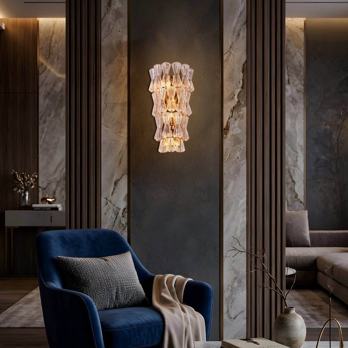 Light Rain (Gold) Glass Wall Light