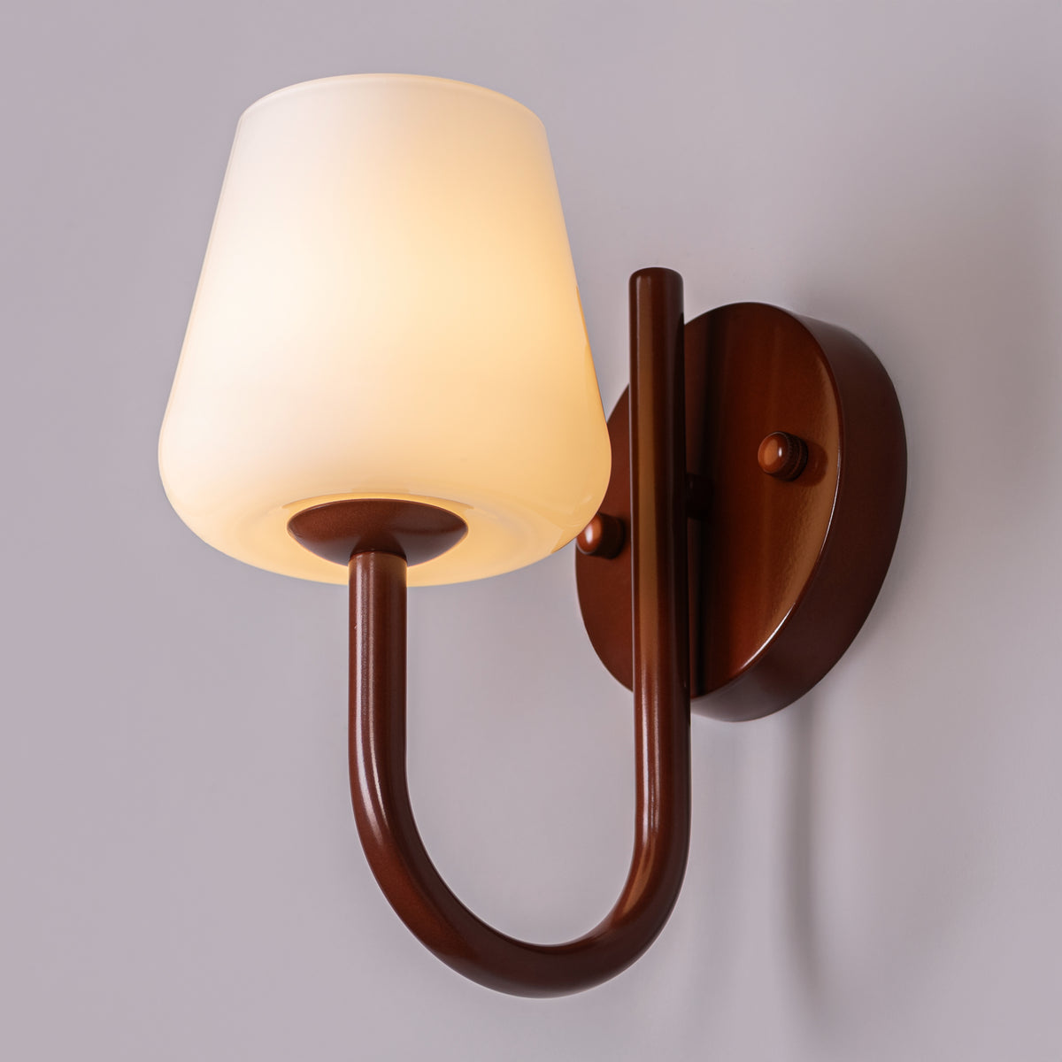 The Poet's Flame (Brown, White) Glass Wall Light