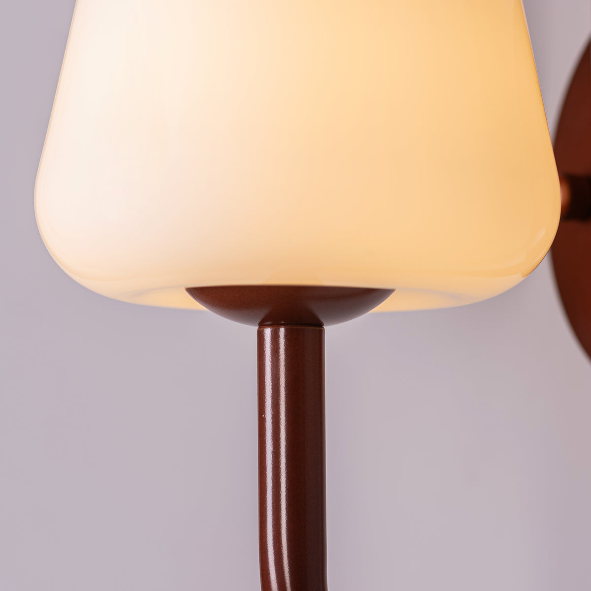 The Poet's Flame (Brown, White) Glass Wall Light