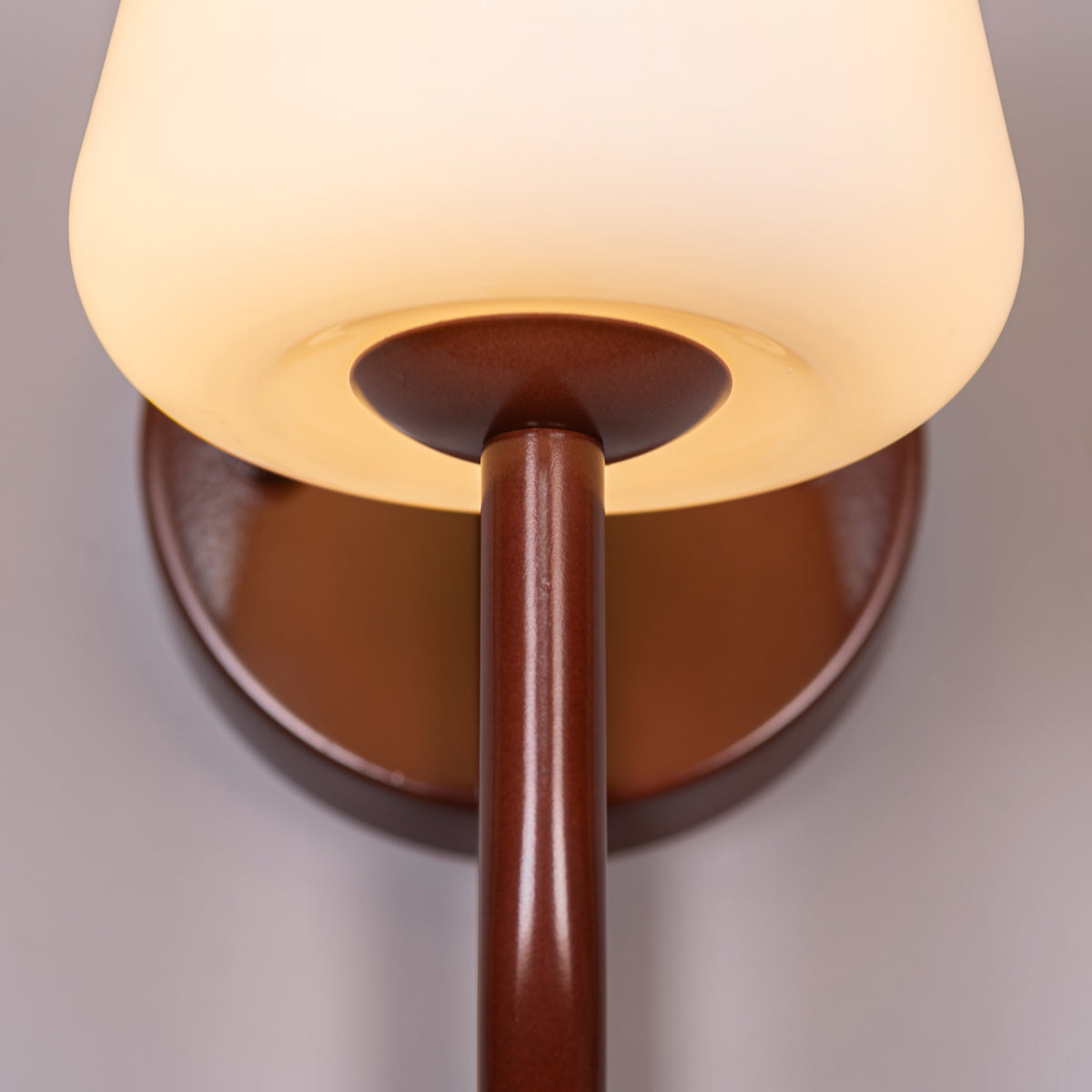 The Poet's Flame (Brown, White) Glass Wall Light