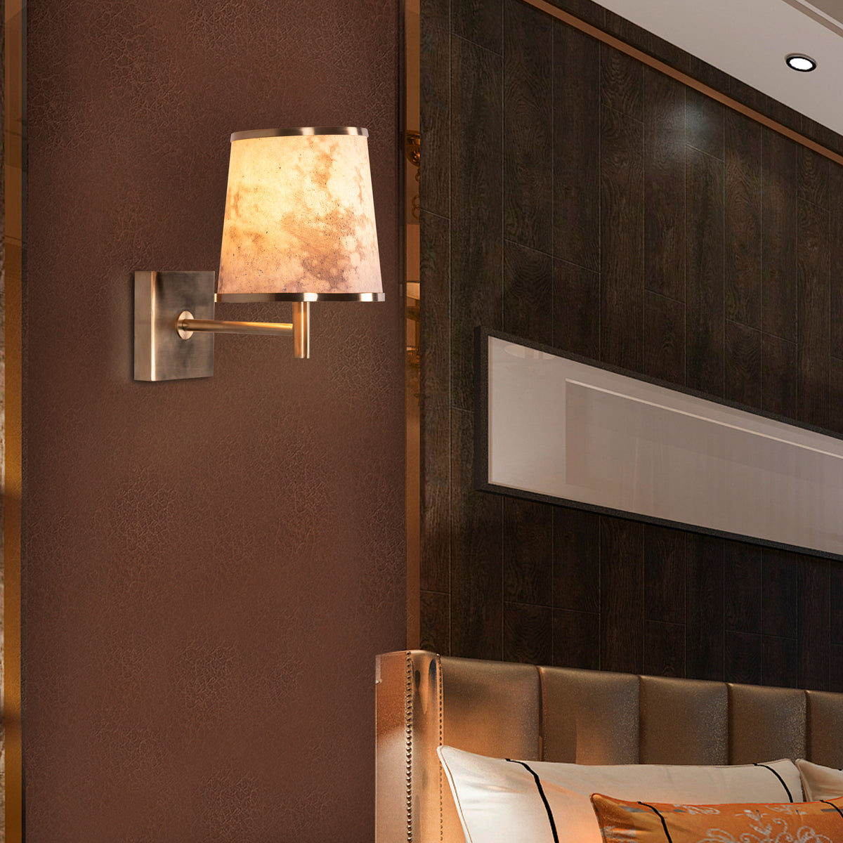 Clean Slate (Gold) Stone Veneer Wall Light