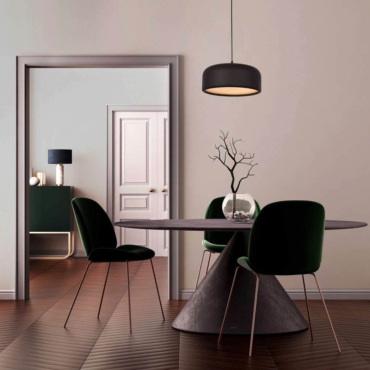 Artistic (14", Black) Pendant Light