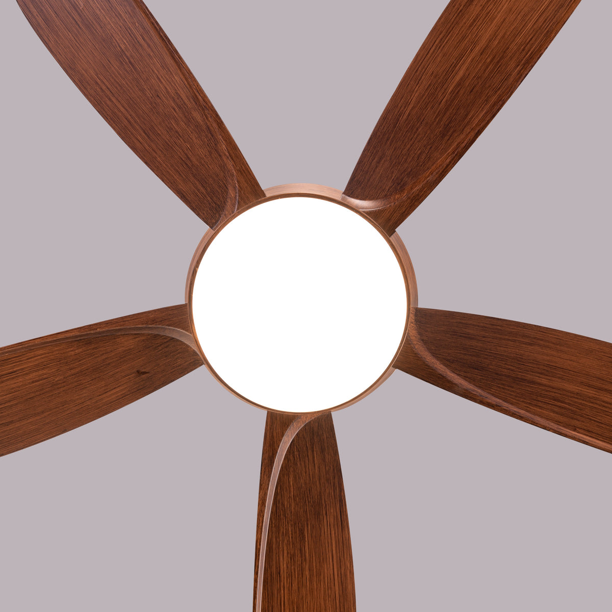 King's Cross (132 cm Span, Teak Finish Metal Body, Teak Finish ABS Blades) Dimmable LED With Remote Control Ceiling Fan