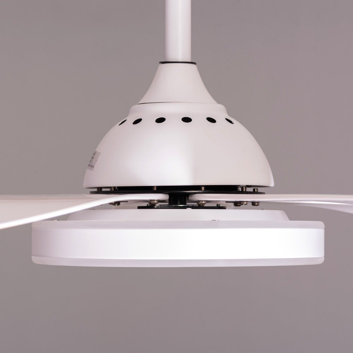 Oxford Street (140 cm Span, White Finish Metal Body, Glossy White ABS Blades) 3 Color Dimmable LED With Remote Control Ceiling Fan