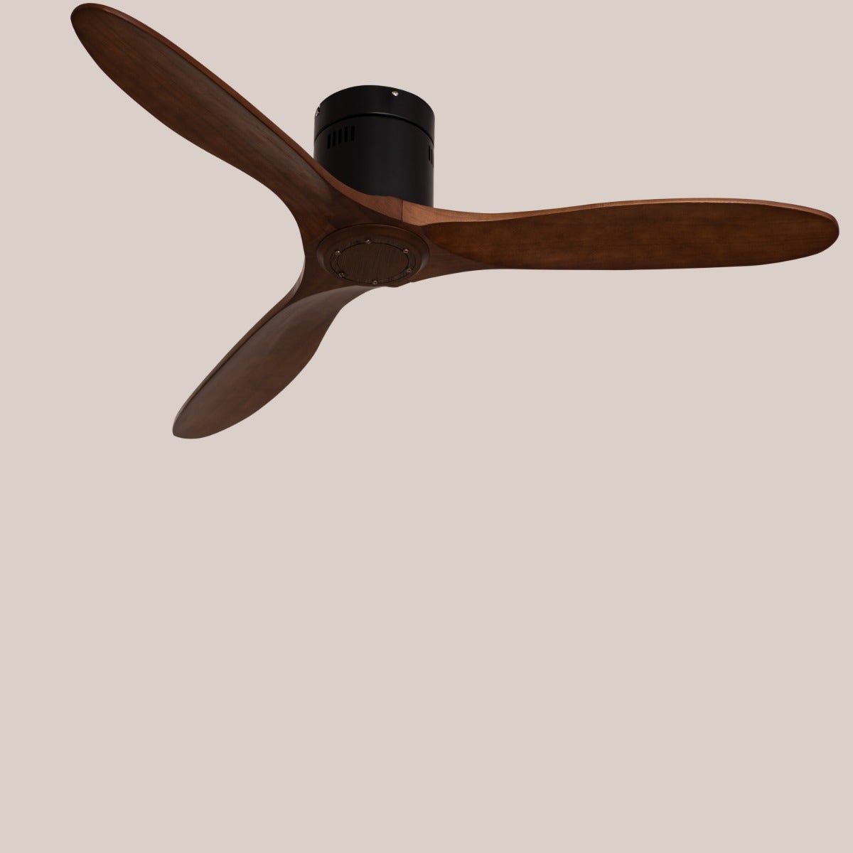 Devil's Advocate (135 cm Span, Black Finish Metal Body, Teak Wood Finish Wooden Blades) Ceiling Fan