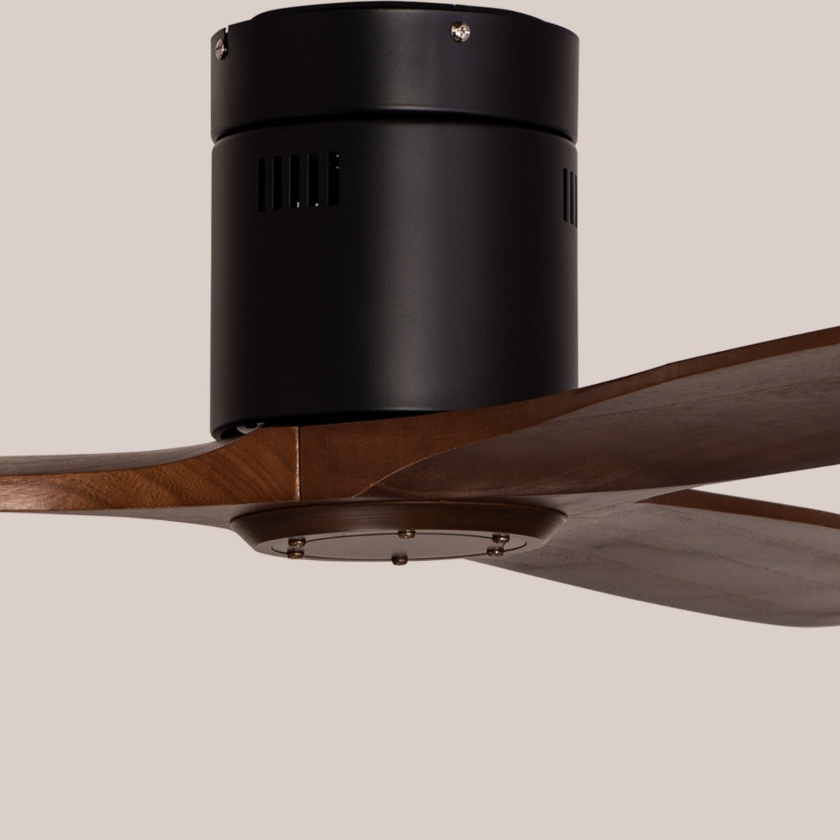 Devil's Advocate (135 cm Span, Black Finish Metal Body, Teak Wood Finish Wooden Blades) Ceiling Fan