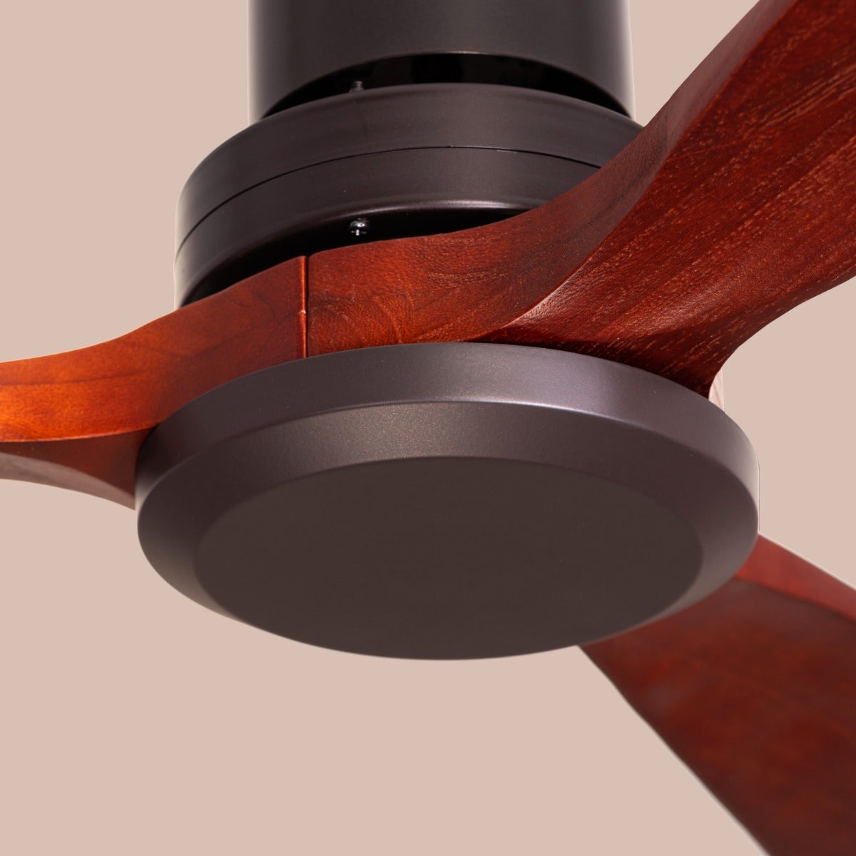 Glen Meadow (132 cm Span, Black Metal Body, Mahogany Finish Solid Wood Blades) Ceiling Fan