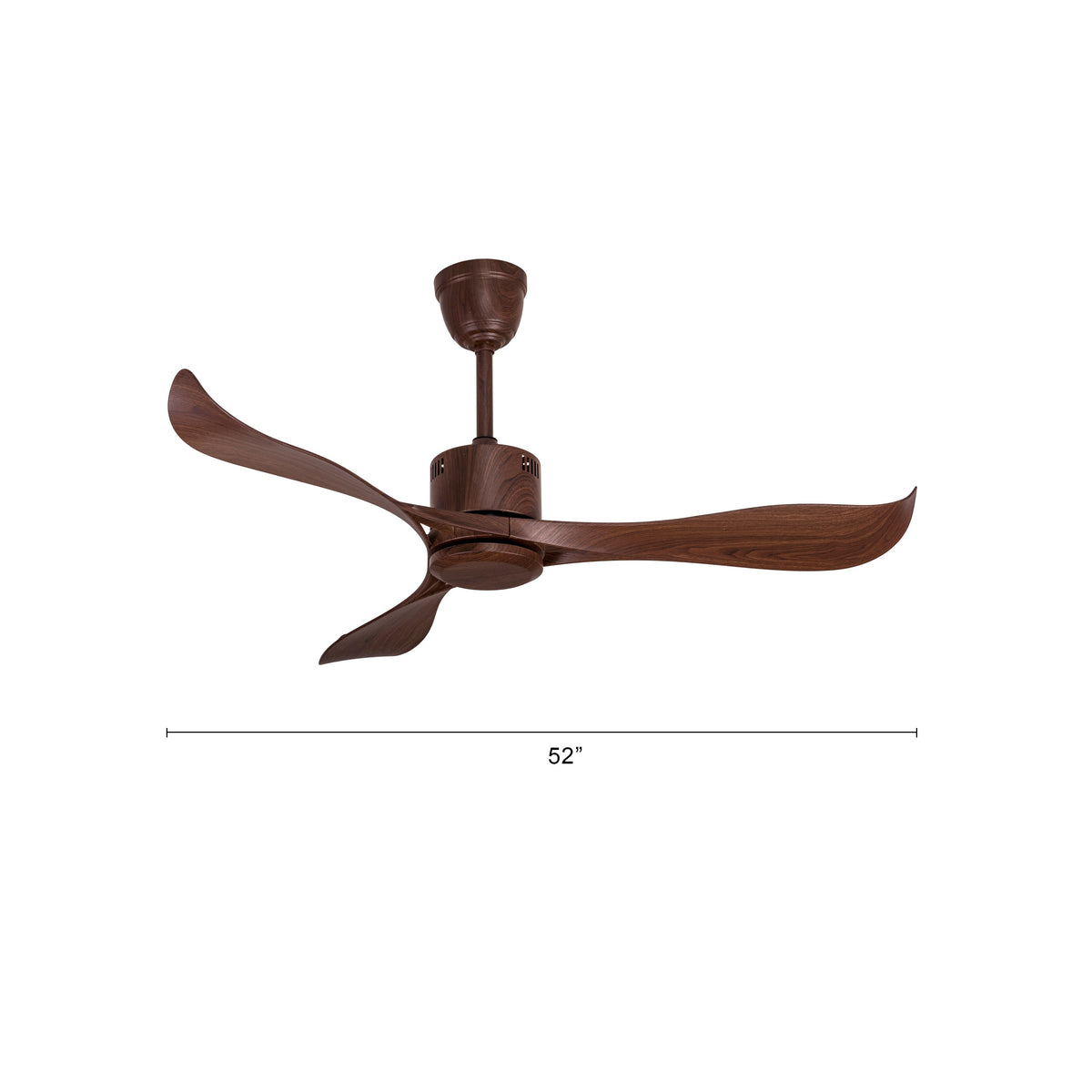 Marissa (132 cm Span, Walnut Finish Metal Body, Walnut Finish ABS Blades) Ceiling Fan