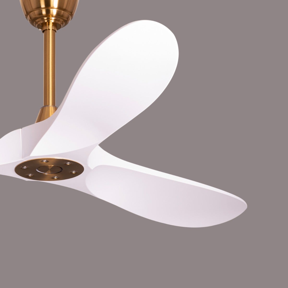 Spin Me Around (132 cm Span, Gold Finish Metal Body, White ABS Blades) Ceiling Fan