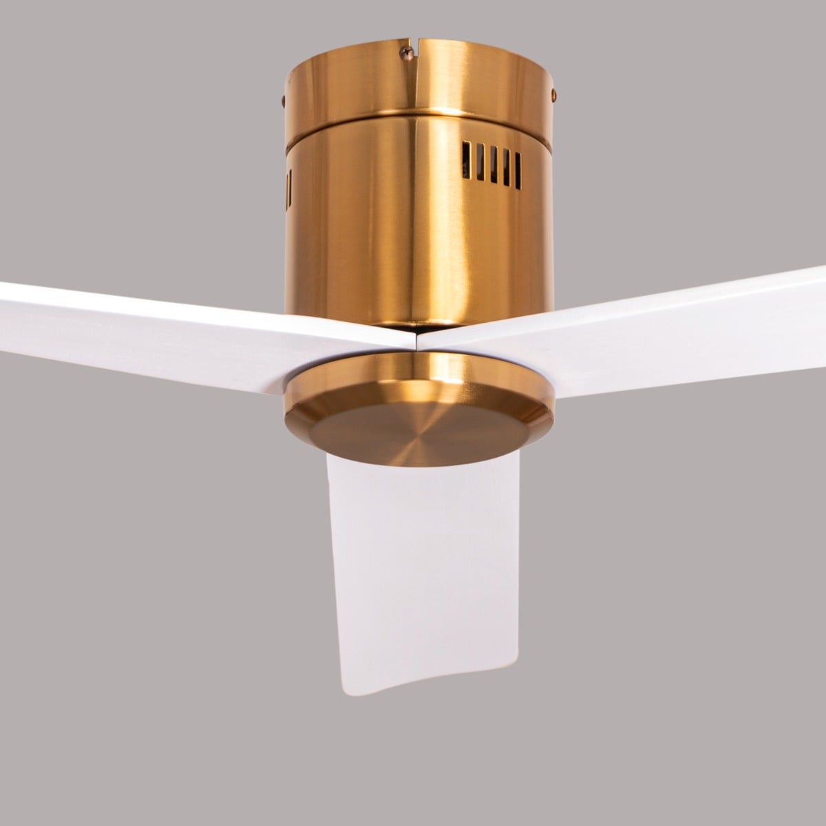 Monterey Bay (132 cm Span, Gold Finish Metal Body, White Finish Wooden Blades) Ceiling Fan
