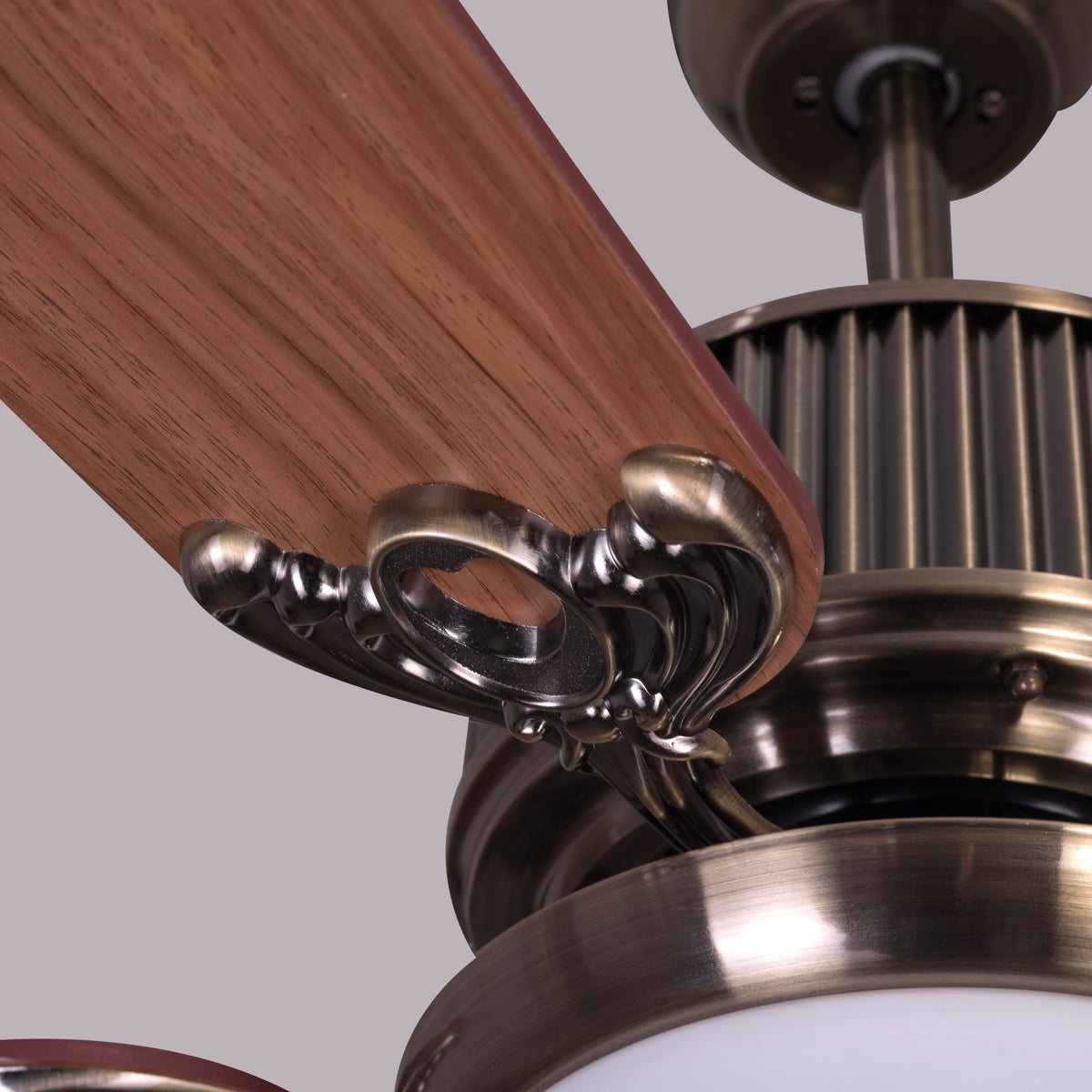 An Upgrade (142 cm Span, Antique Bronze Finish Metal Body, Walnut Finish MDF Blades) Dimmable LED With Remote Control Ceiling Fan