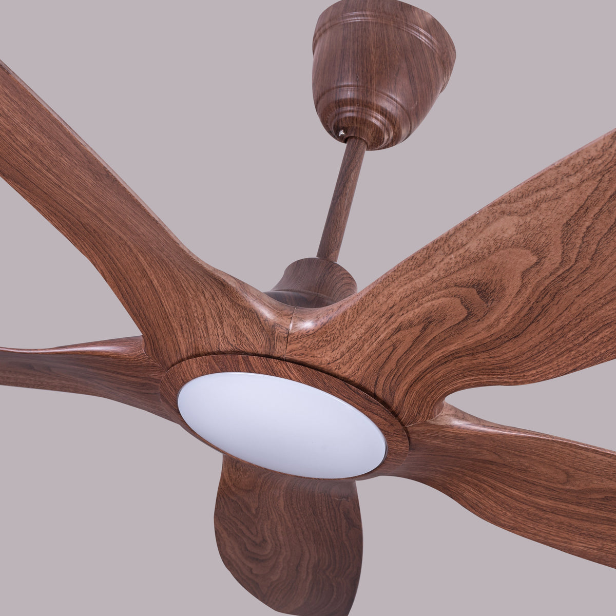Revisited (152 cm Span, Walnut Finish Metal Body, Walnut Finish ABS Blades) Dimmable LED With Remote Control Ceiling Fan