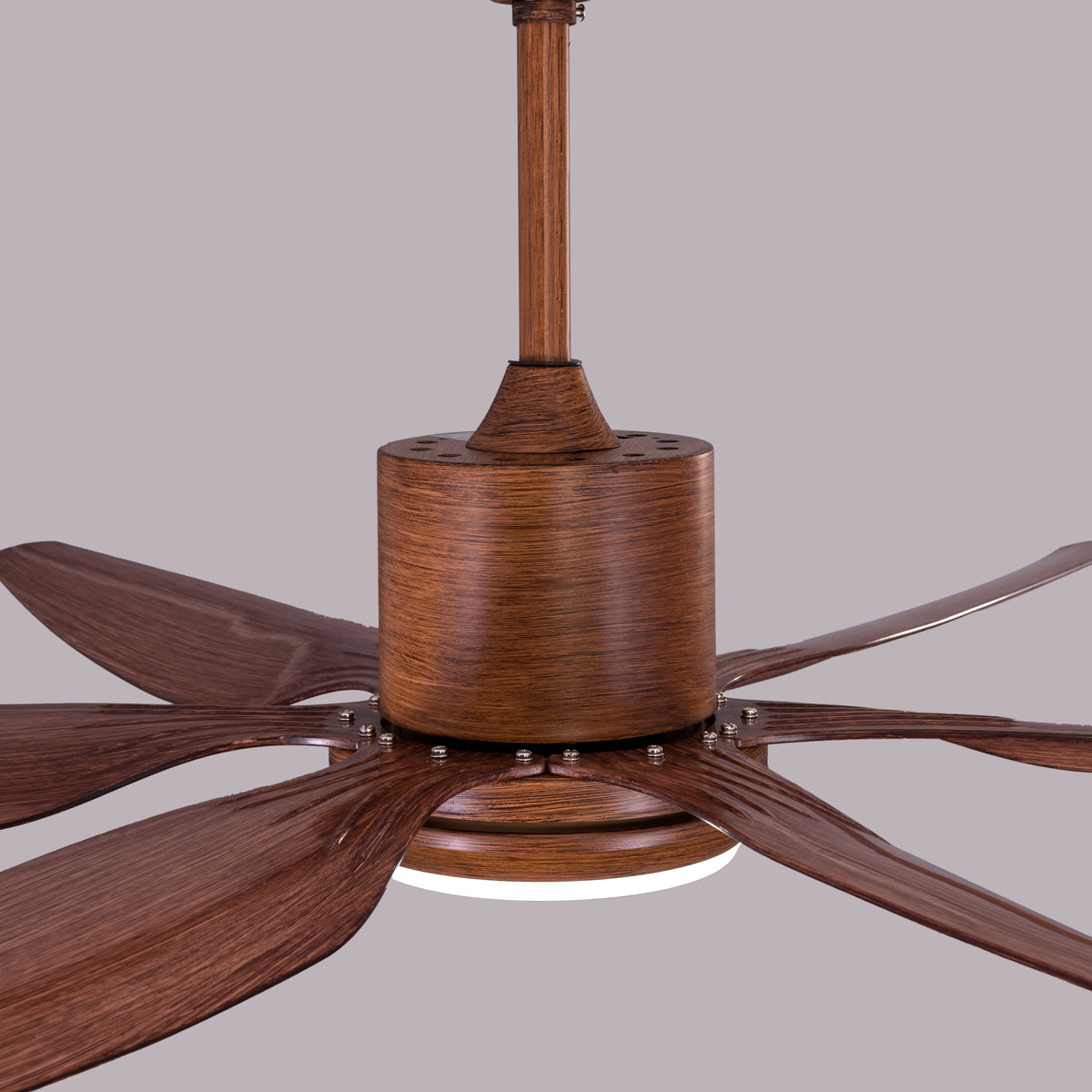 Monday Miracle (168 cm Span, Teak Finish Metal Body, Teak Finish ABS Blades) 3 Color LED With Remote Control Ceiling Fan