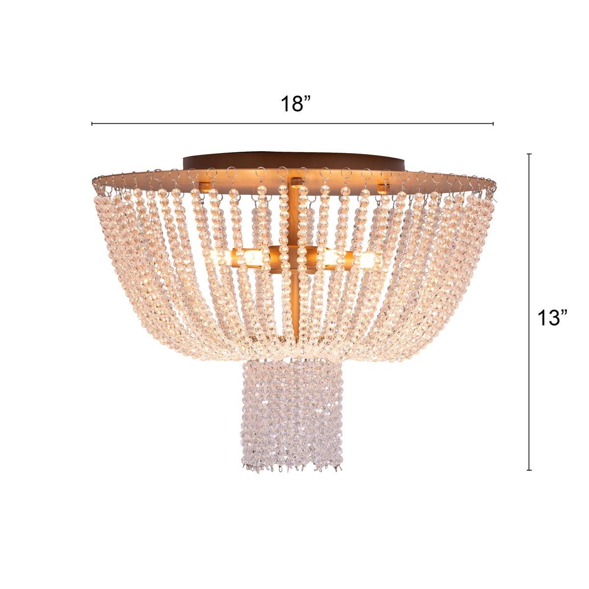 Warm Embrace (Gold) Crystal Ceiling Light