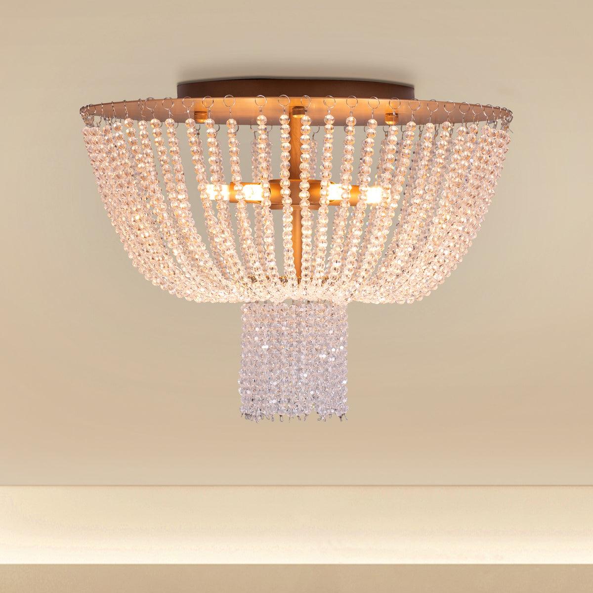 Warm Embrace (Gold) Crystal Ceiling Light