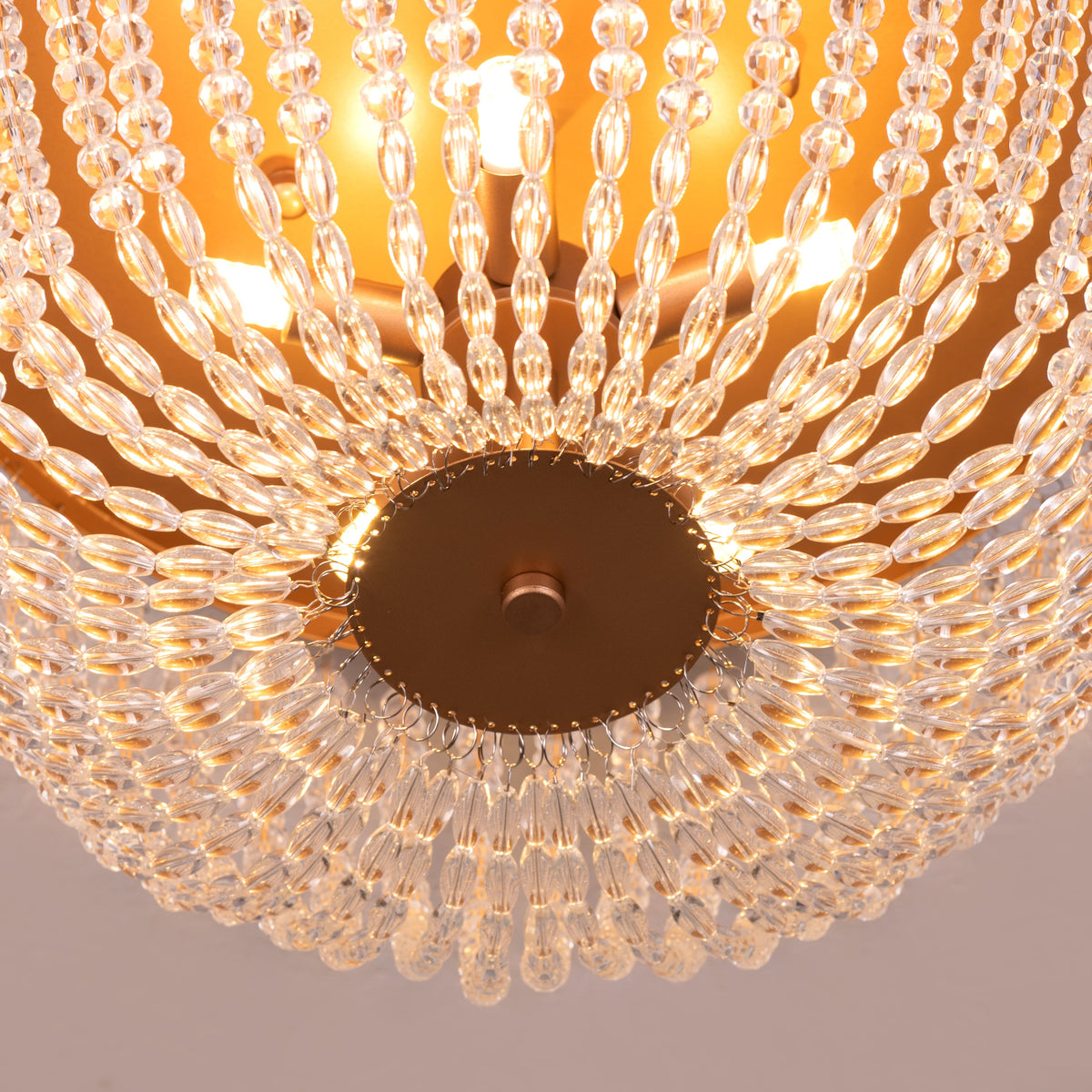 مصباح سقف كريستال "امبريسد" (ذهبي)