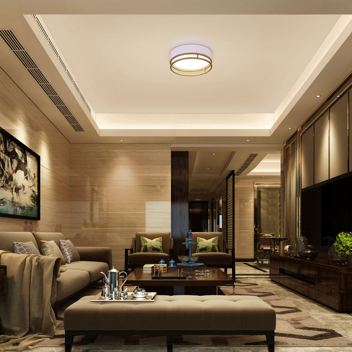 Want You Around (Round, White, Built-In LED) Ceiling Light