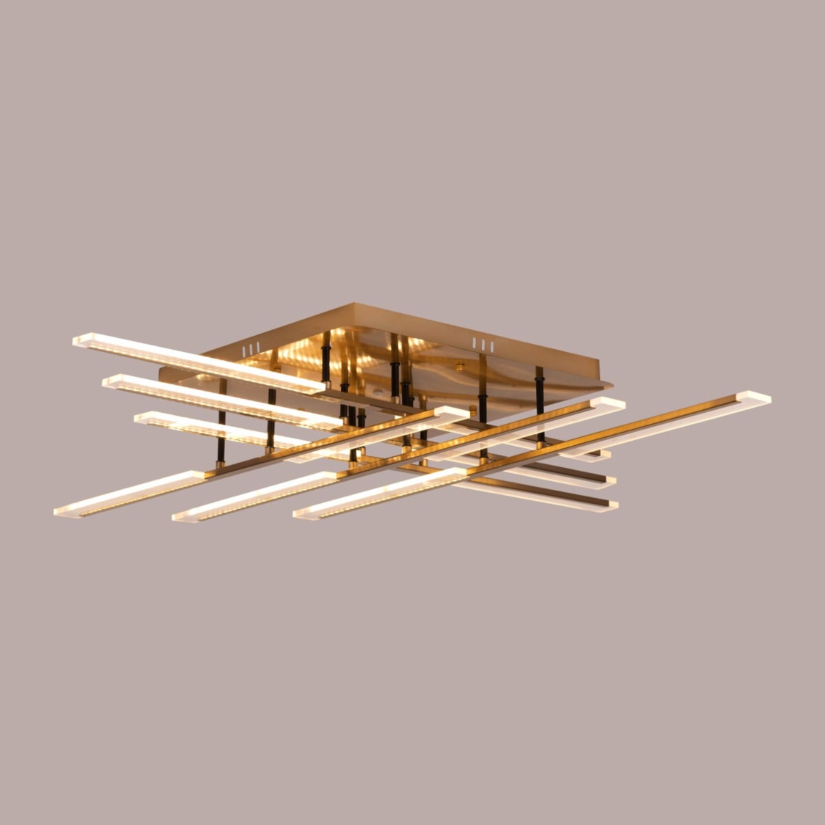 Evening Glow (Large, Gold, 3 Colour Dimmable LED with Remote Control) Ceiling Light