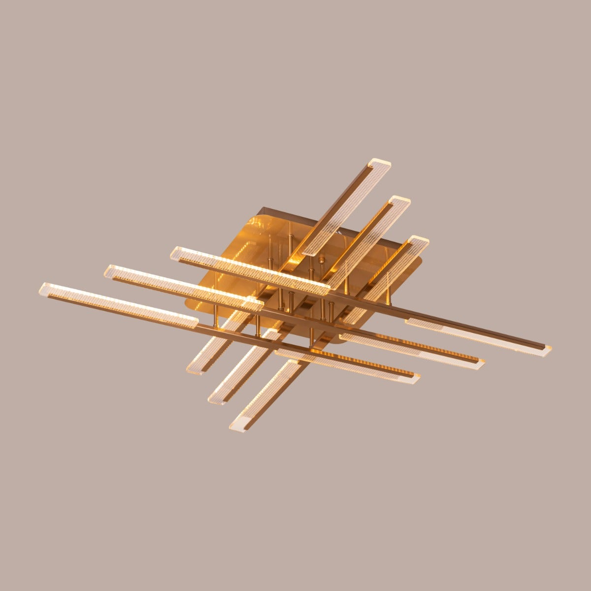 Evening Glow (Large, Gold, 3 Colour Dimmable LED with Remote Control) Ceiling Light